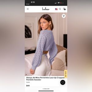 Lulus periwinkle knit crop sweater